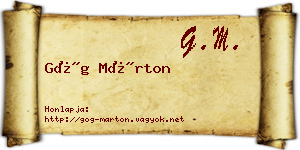 Góg Márton névjegykártya