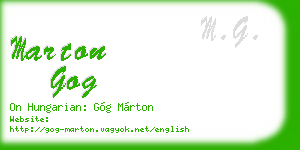 marton gog business card