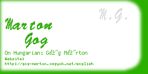 marton gog business card